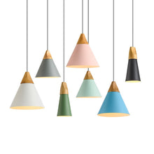 Load image into Gallery viewer, Nordic Modern Colorful Wood Pendant Lamp