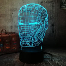 Load image into Gallery viewer, Cool Marvel Super Hero Spider iron Man Hulk Deadpool Lamp