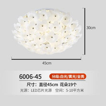 Load image into Gallery viewer, Crystal LED Ceiling Lights country style white flowers glass suspended lamps bedroom