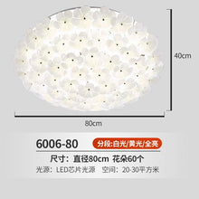 Load image into Gallery viewer, Crystal LED Ceiling Lights country style white flowers glass suspended lamps bedroom