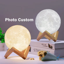 Load image into Gallery viewer, Photo Custom 3D printing moon night light Novelty lamp