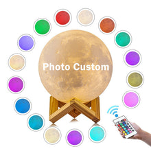 Load image into Gallery viewer, Photo Custom 3D printing moon night light Novelty lamp