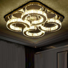 Load image into Gallery viewer, LED ceiling lamp rectangular LED crystal light for foyer dining room