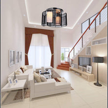 Load image into Gallery viewer, LukLoy Black / White Modern LED Ceiling Bedroom Lamp